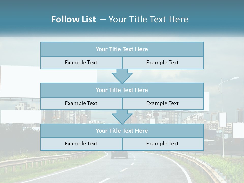 A Road With Billboards On Both Sides Of It PowerPoint Template