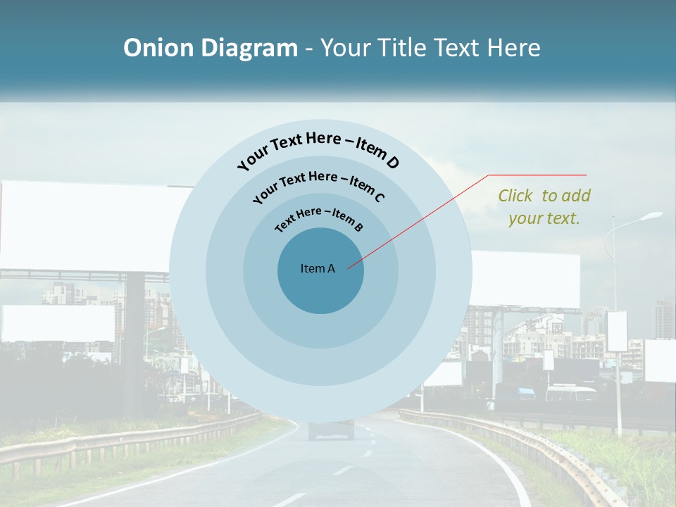 A Road With Billboards On Both Sides Of It PowerPoint Template