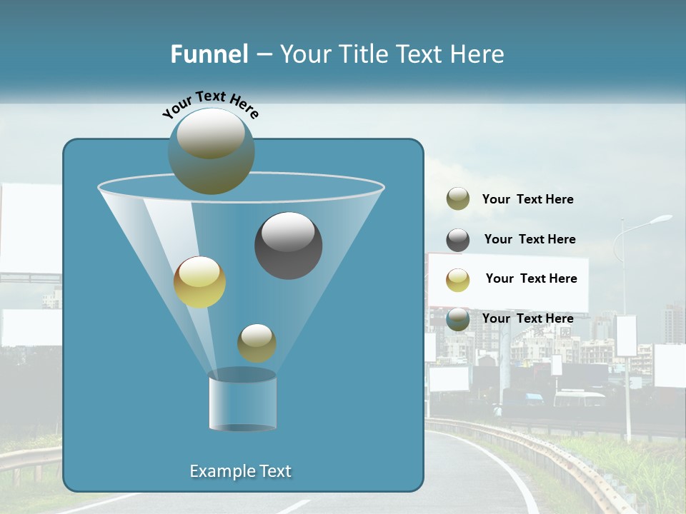 A Road With Billboards On Both Sides Of It PowerPoint Template