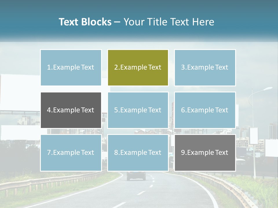 A Road With Billboards On Both Sides Of It PowerPoint Template