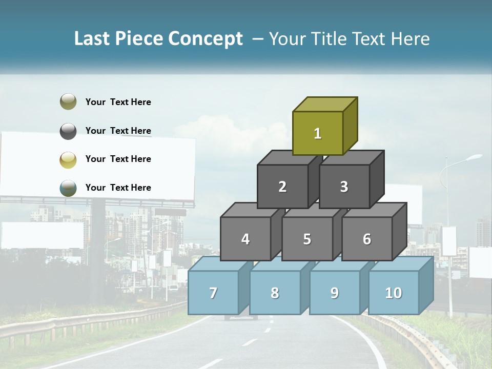A Road With Billboards On Both Sides Of It PowerPoint Template