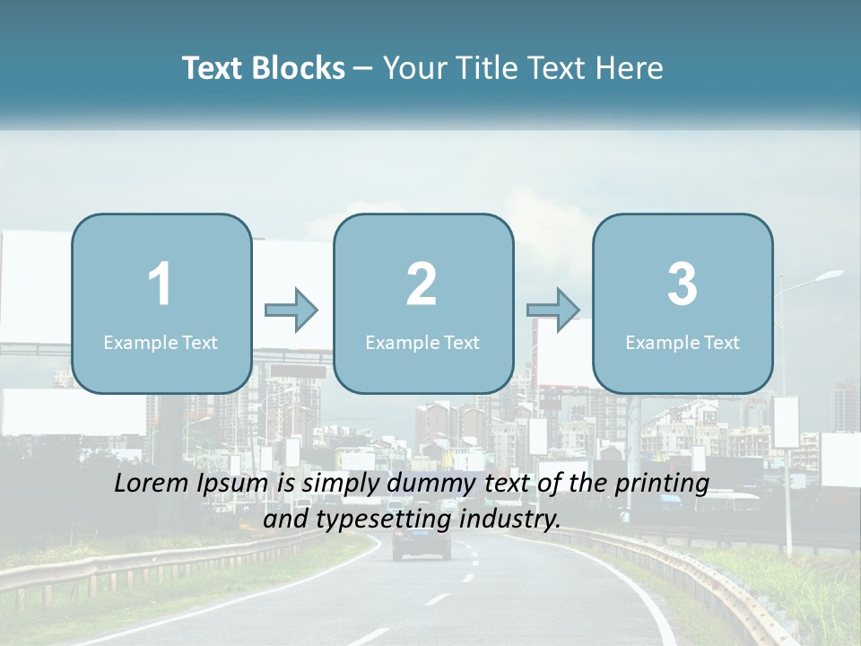 A Road With Billboards On Both Sides Of It PowerPoint Template