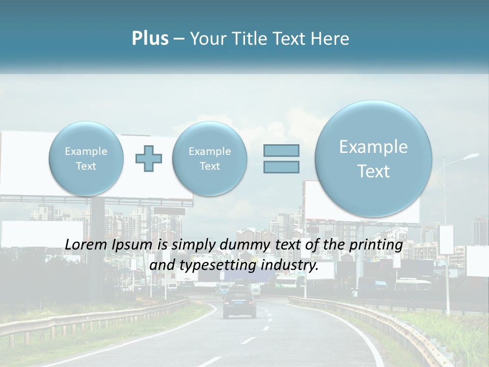 A Road With Billboards On Both Sides Of It PowerPoint Template