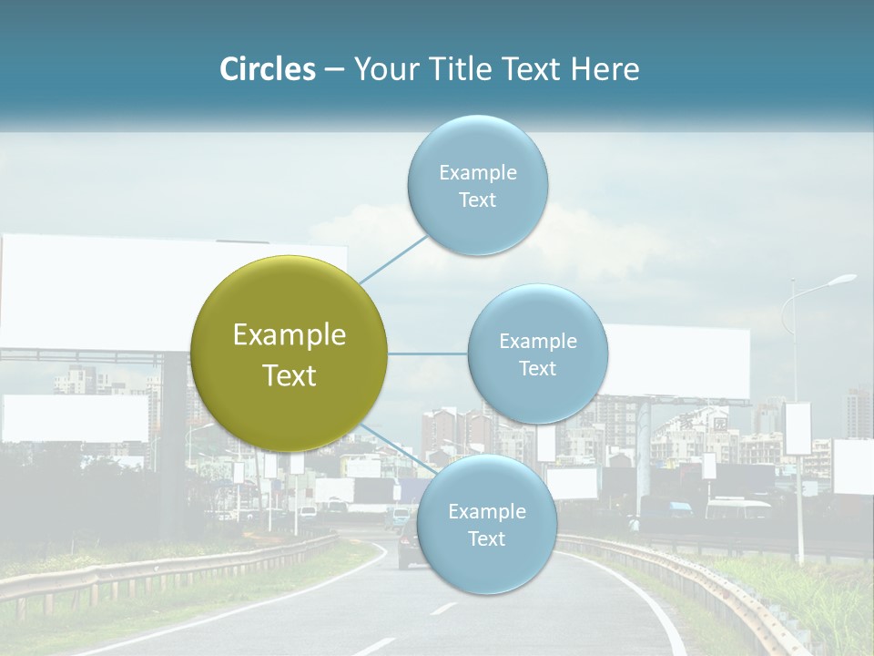 A Road With Billboards On Both Sides Of It PowerPoint Template