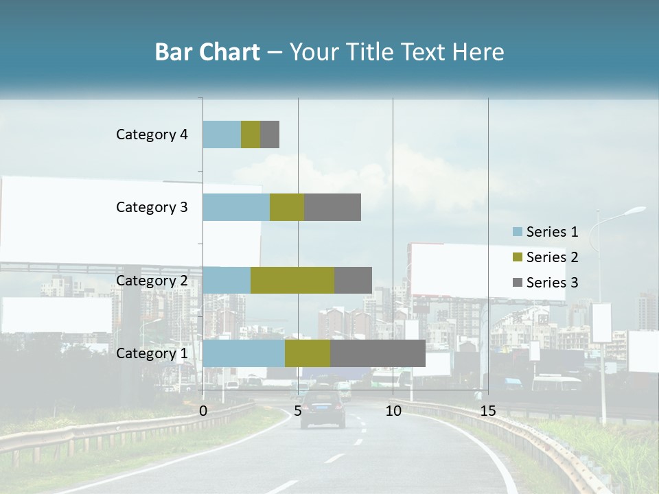 A Road With Billboards On Both Sides Of It PowerPoint Template