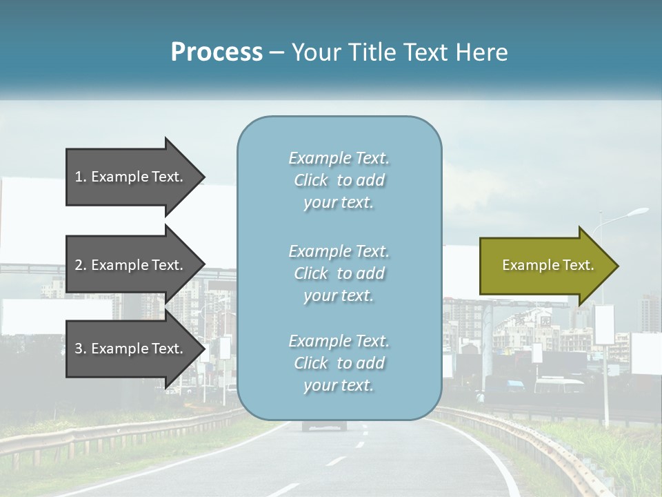 A Road With Billboards On Both Sides Of It PowerPoint Template