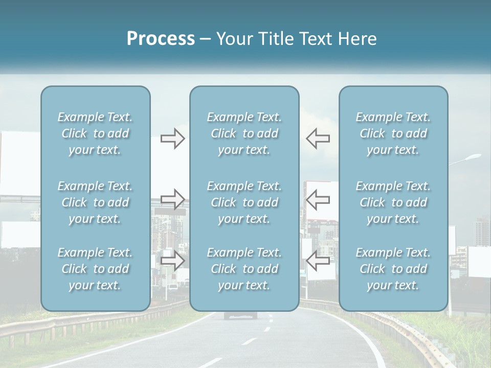 A Road With Billboards On Both Sides Of It PowerPoint Template