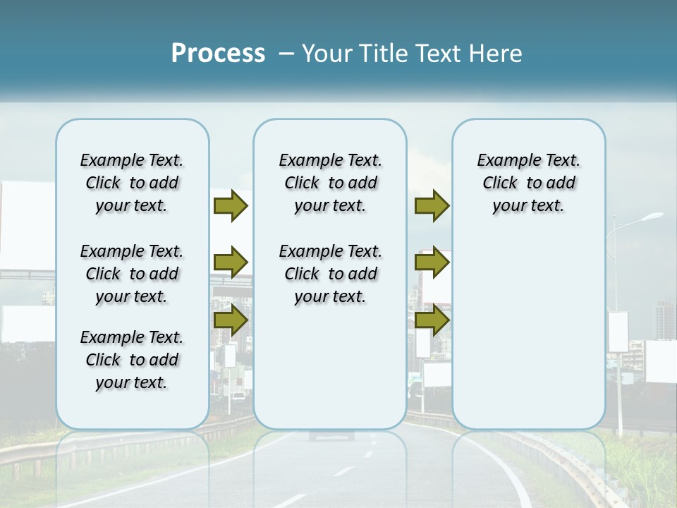 A Road With Billboards On Both Sides Of It PowerPoint Template