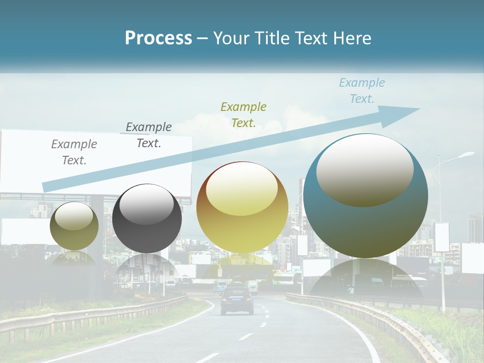 A Road With Billboards On Both Sides Of It PowerPoint Template