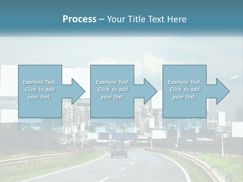 A Road With Billboards On Both Sides Of It PowerPoint Template