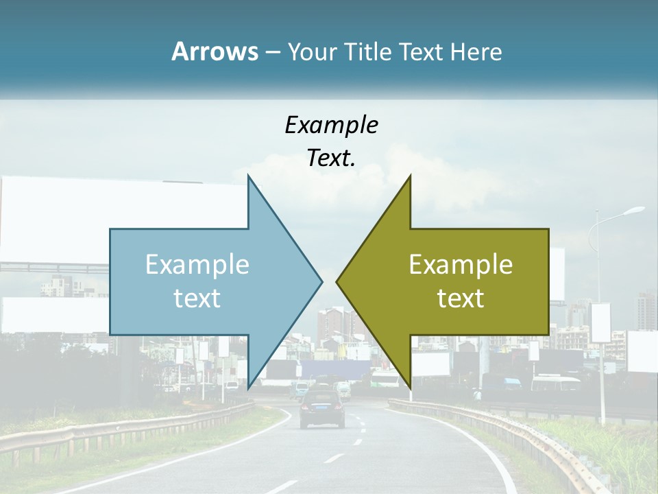 A Road With Billboards On Both Sides Of It PowerPoint Template