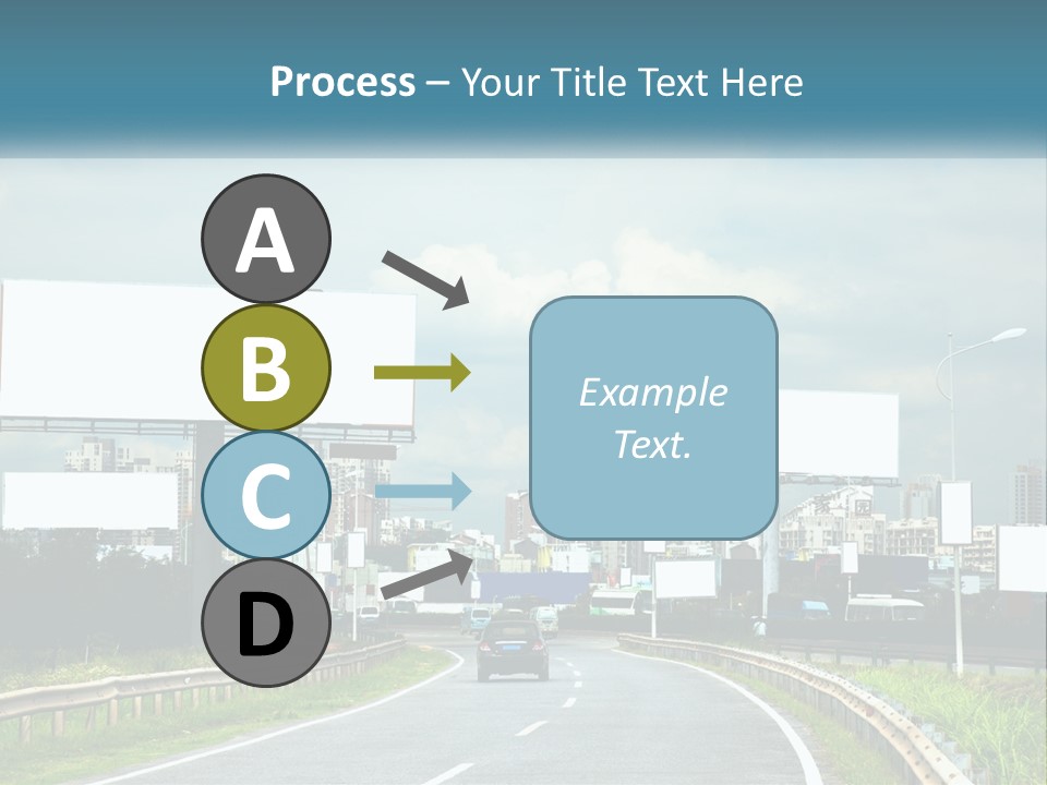 A Road With Billboards On Both Sides Of It PowerPoint Template