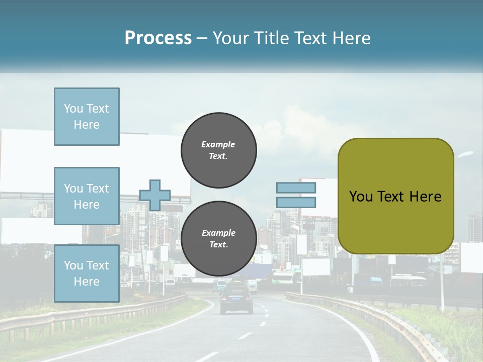 A Road With Billboards On Both Sides Of It PowerPoint Template