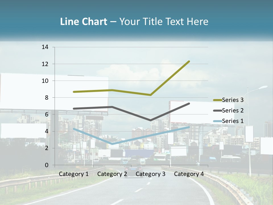 A Road With Billboards On Both Sides Of It PowerPoint Template