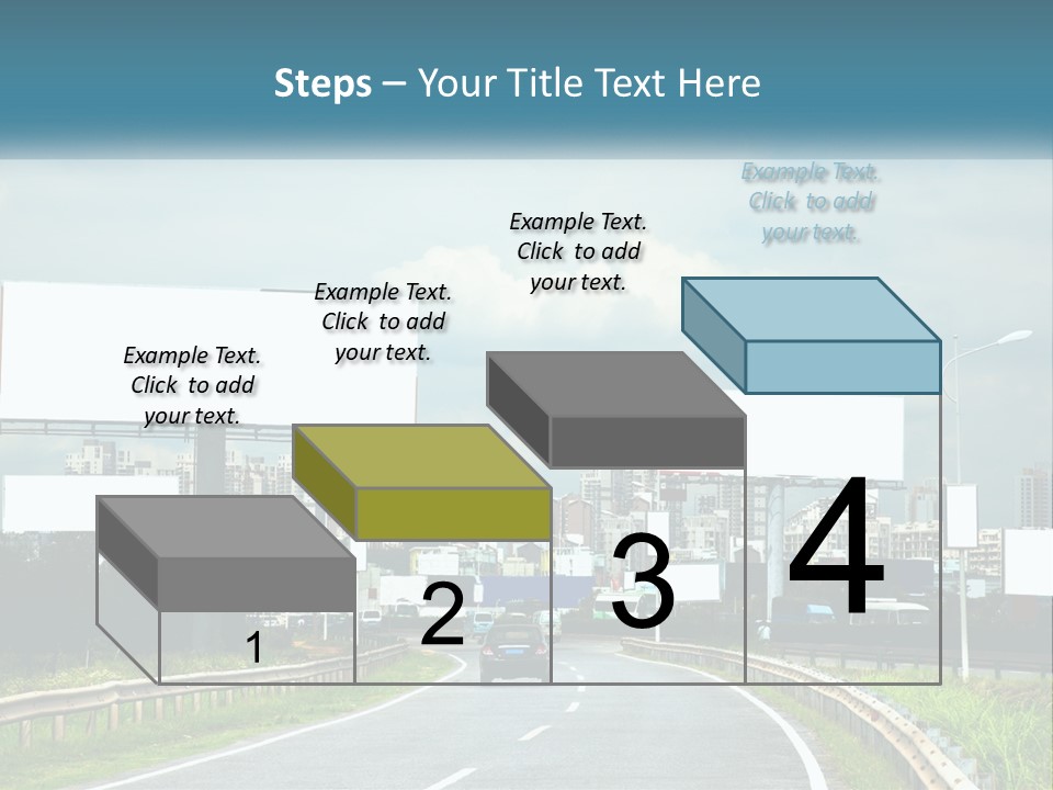 A Road With Billboards On Both Sides Of It PowerPoint Template