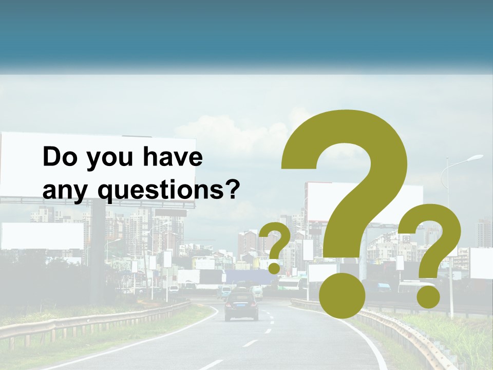 A Road With Billboards On Both Sides Of It PowerPoint Template