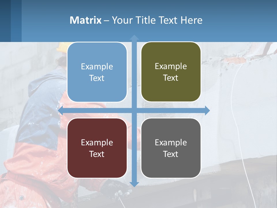 A Man In A Hard Hat Is Working On The Side Of A Building PowerPoint Template
