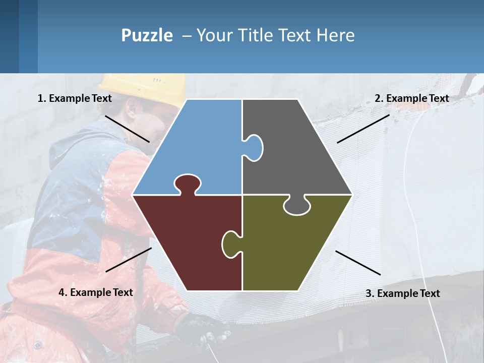 A Man In A Hard Hat Is Working On The Side Of A Building PowerPoint Template