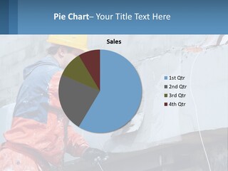 A Man In A Hard Hat Is Working On The Side Of A Building PowerPoint Template