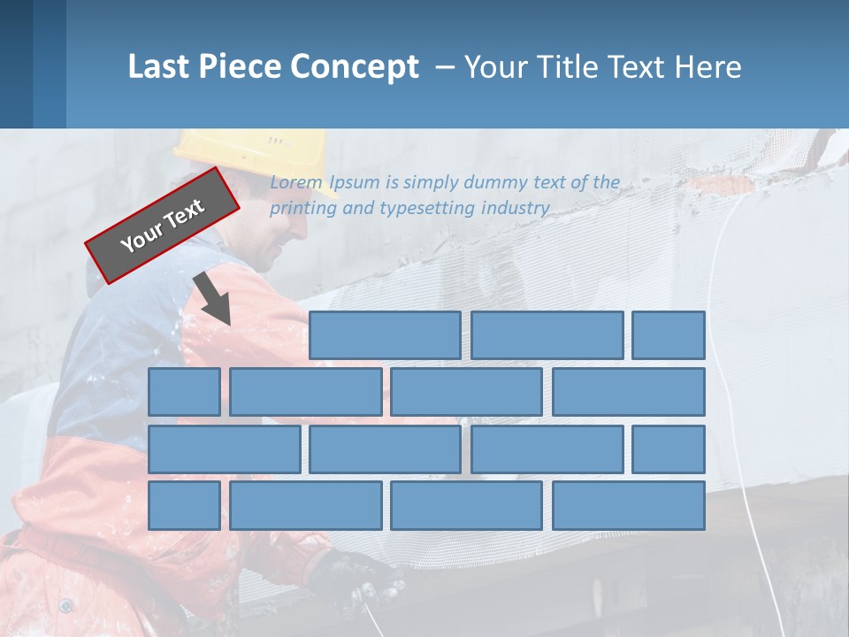A Man In A Hard Hat Is Working On The Side Of A Building PowerPoint Template