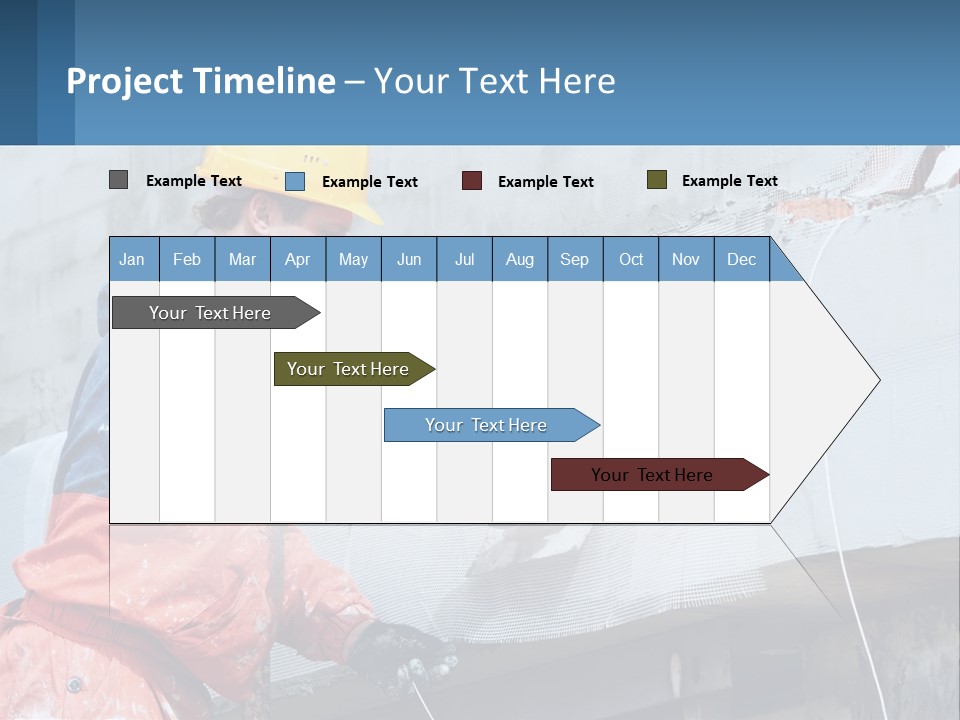 A Man In A Hard Hat Is Working On The Side Of A Building PowerPoint Template