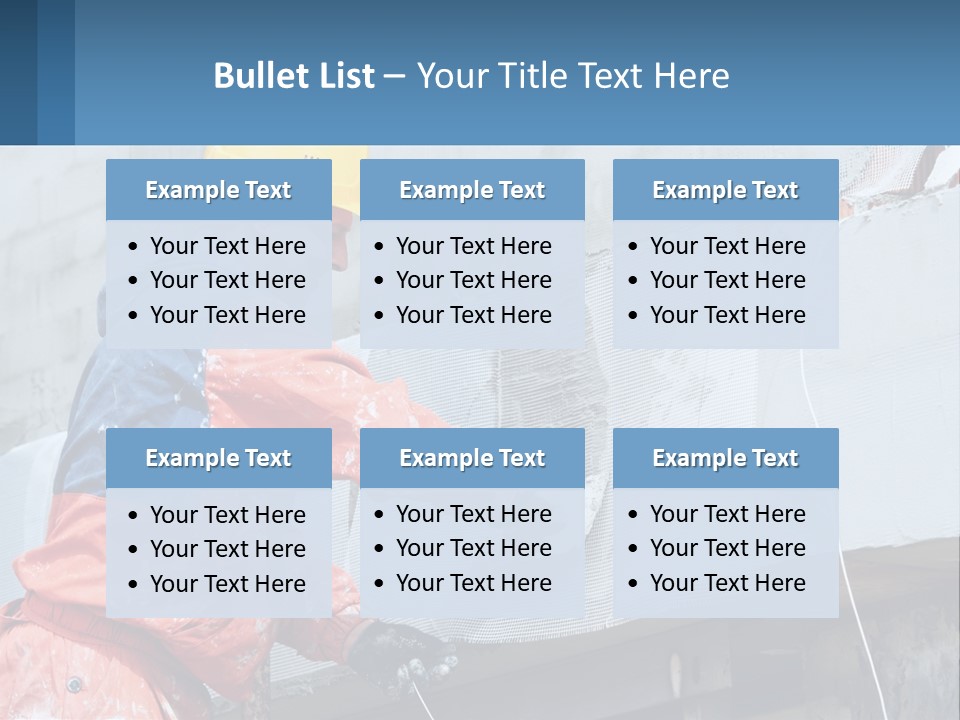 A Man In A Hard Hat Is Working On The Side Of A Building PowerPoint Template