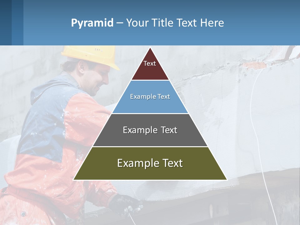A Man In A Hard Hat Is Working On The Side Of A Building PowerPoint Template