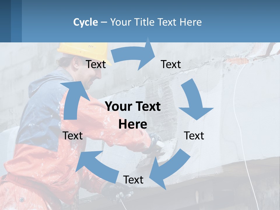 A Man In A Hard Hat Is Working On The Side Of A Building PowerPoint Template