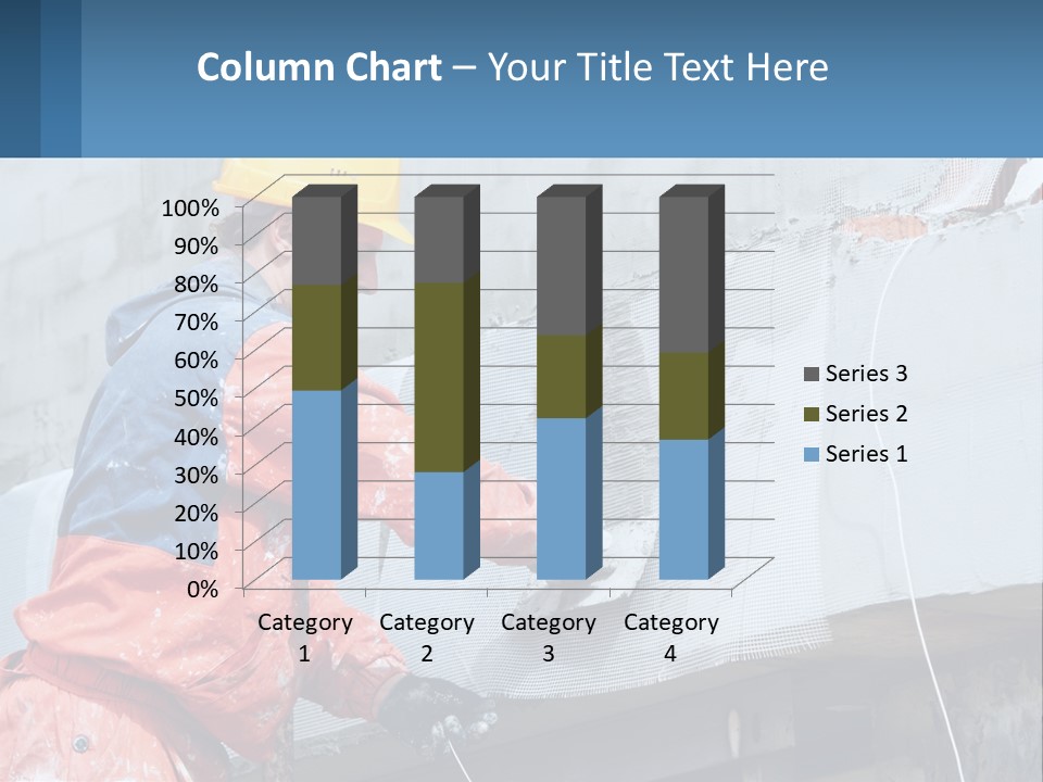 A Man In A Hard Hat Is Working On The Side Of A Building PowerPoint Template