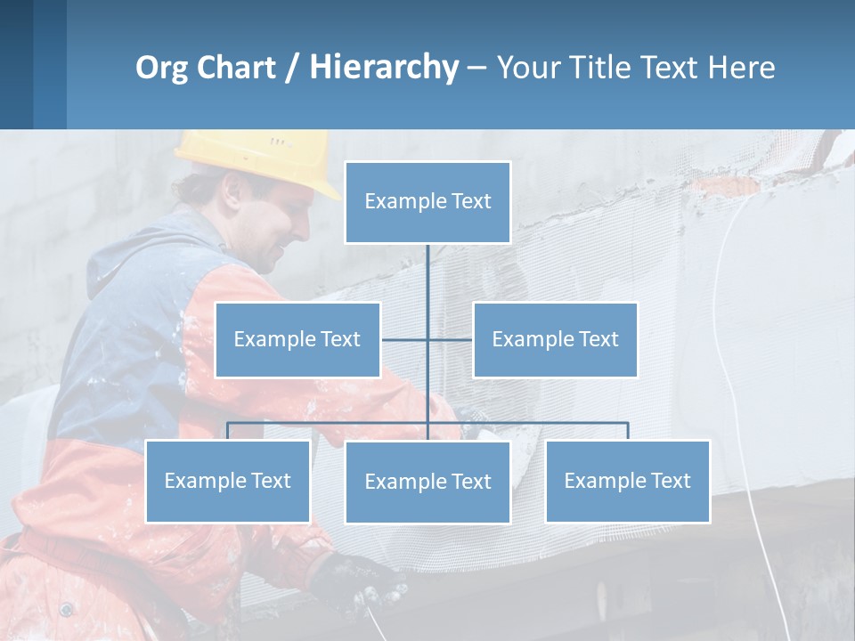 A Man In A Hard Hat Is Working On The Side Of A Building PowerPoint Template