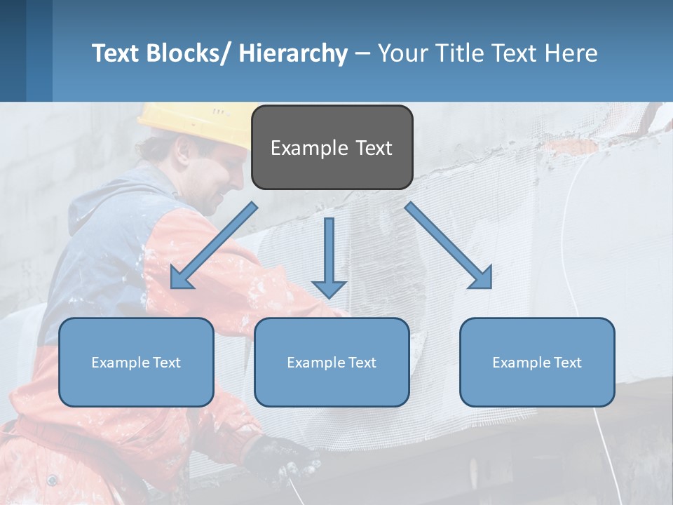 A Man In A Hard Hat Is Working On The Side Of A Building PowerPoint Template