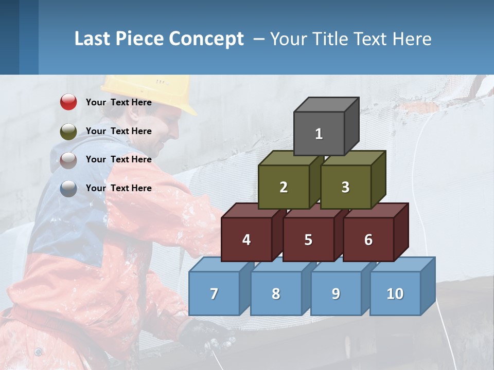 A Man In A Hard Hat Is Working On The Side Of A Building PowerPoint Template