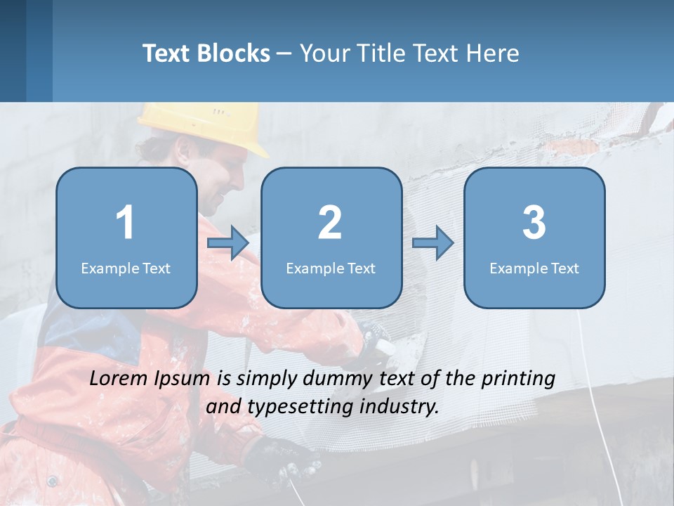 A Man In A Hard Hat Is Working On The Side Of A Building PowerPoint Template