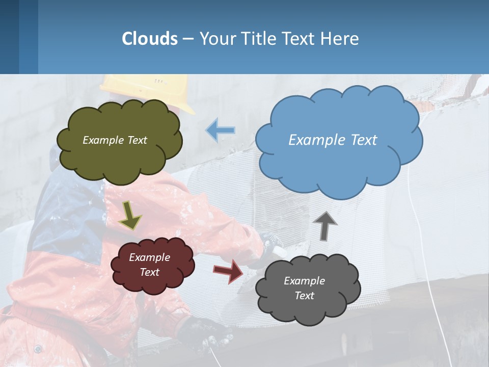 A Man In A Hard Hat Is Working On The Side Of A Building PowerPoint Template