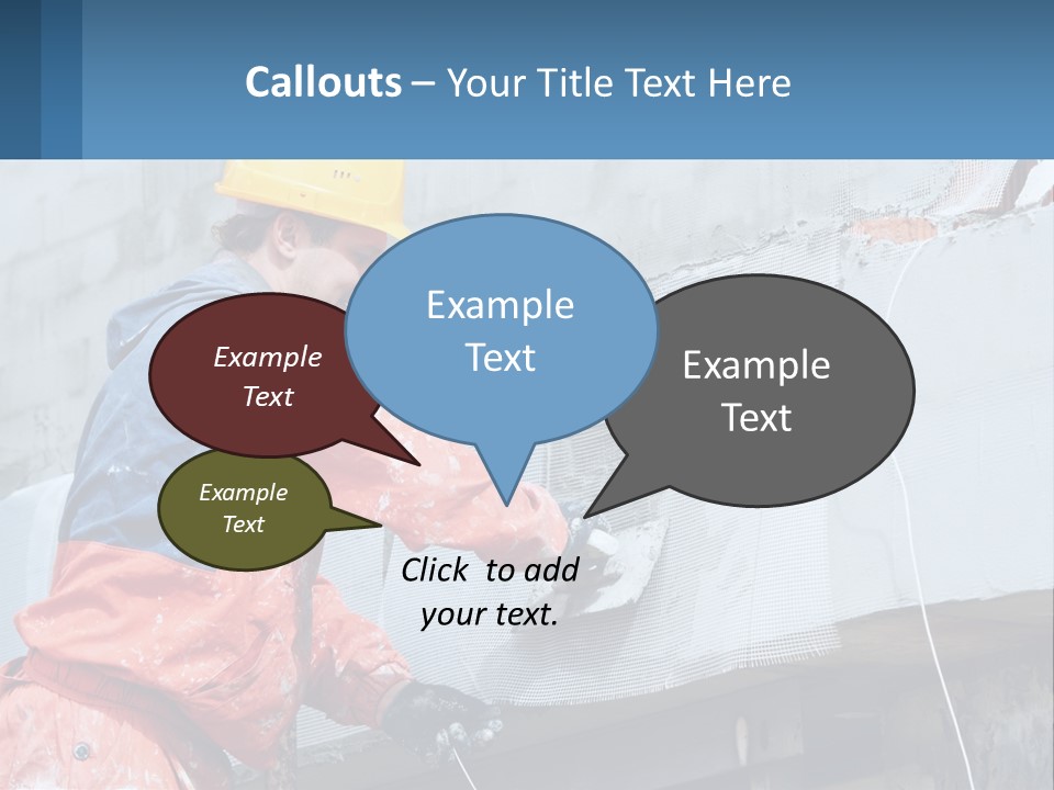 A Man In A Hard Hat Is Working On The Side Of A Building PowerPoint Template