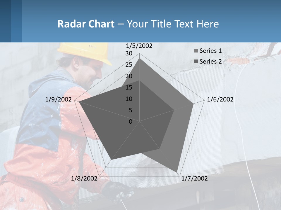 A Man In A Hard Hat Is Working On The Side Of A Building PowerPoint Template