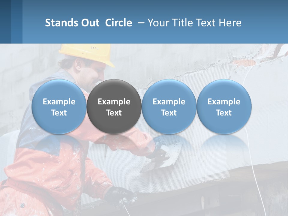 A Man In A Hard Hat Is Working On The Side Of A Building PowerPoint Template
