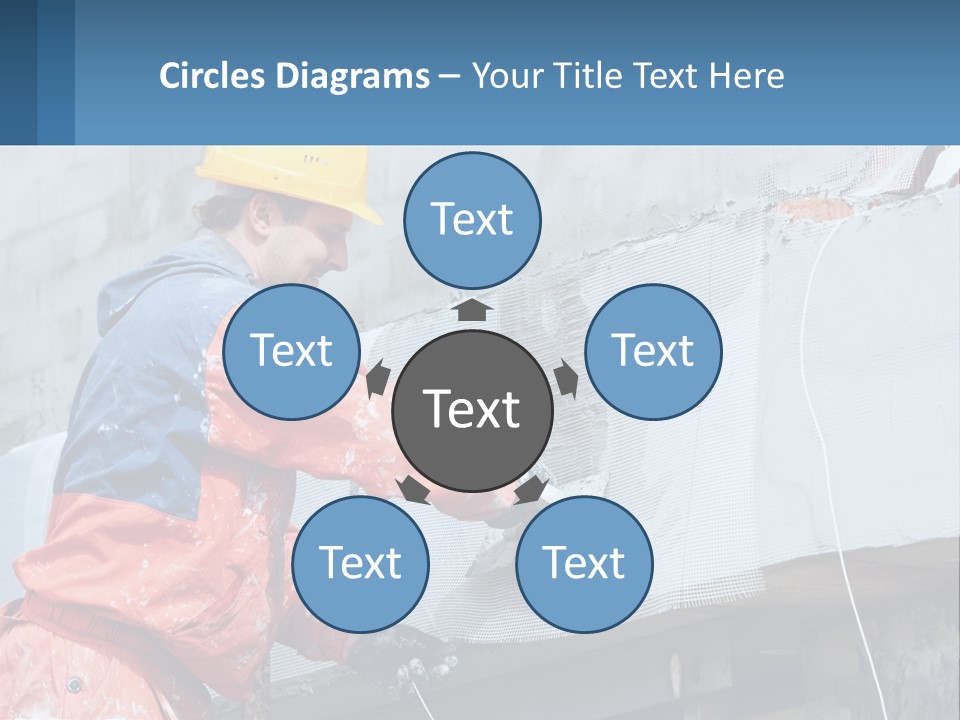 A Man In A Hard Hat Is Working On The Side Of A Building PowerPoint Template