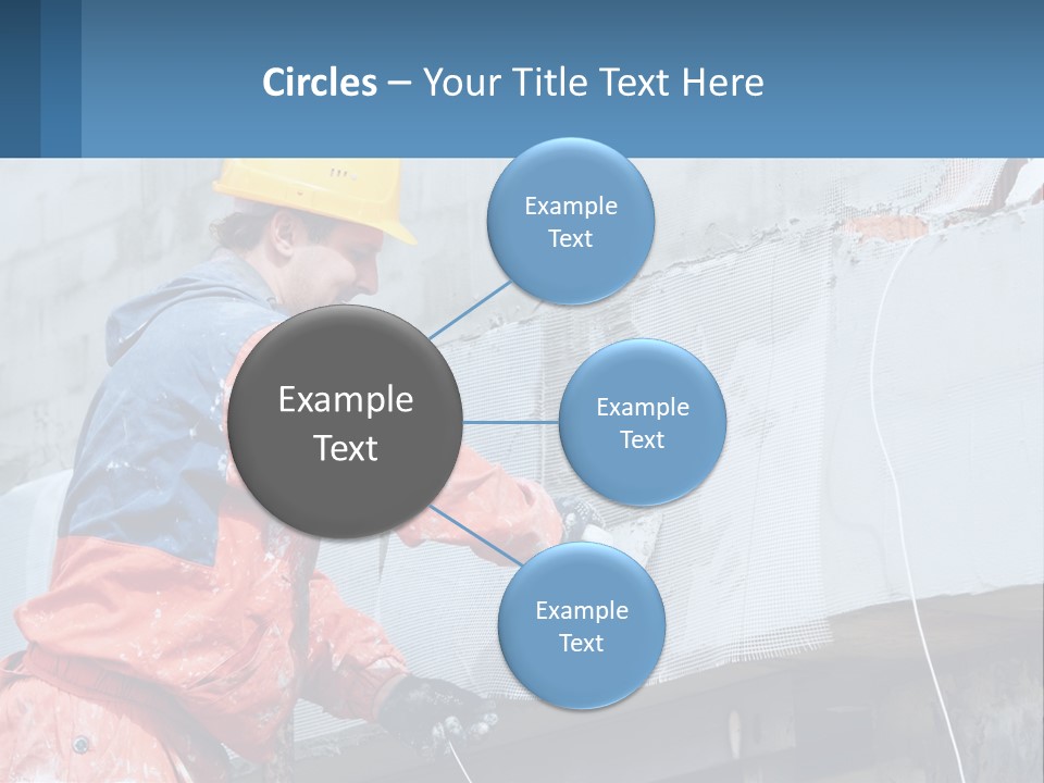 A Man In A Hard Hat Is Working On The Side Of A Building PowerPoint Template