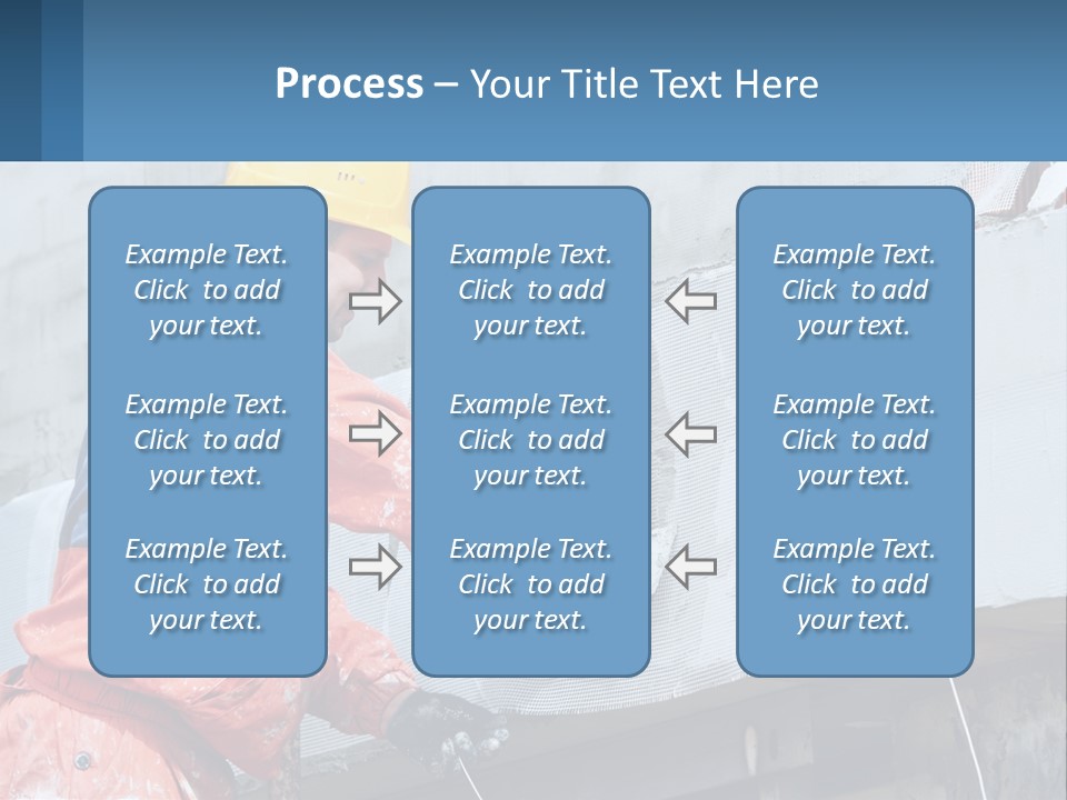 A Man In A Hard Hat Is Working On The Side Of A Building PowerPoint Template