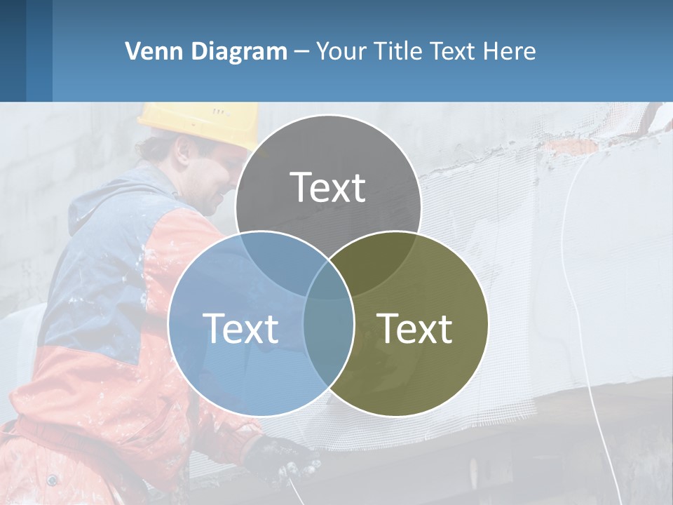 A Man In A Hard Hat Is Working On The Side Of A Building PowerPoint Template