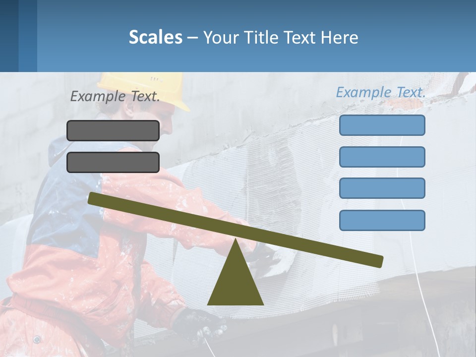 A Man In A Hard Hat Is Working On The Side Of A Building PowerPoint Template
