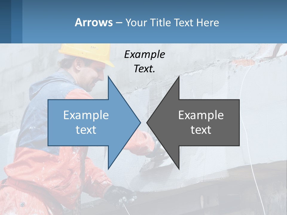 A Man In A Hard Hat Is Working On The Side Of A Building PowerPoint Template
