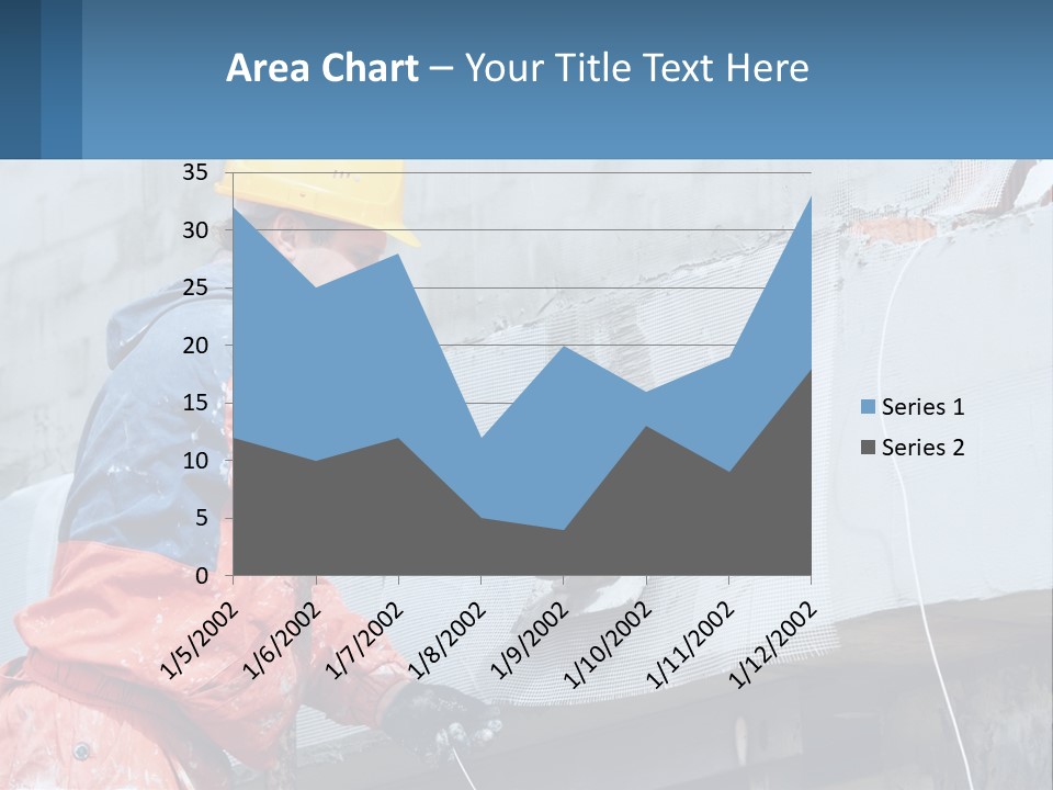 A Man In A Hard Hat Is Working On The Side Of A Building PowerPoint Template