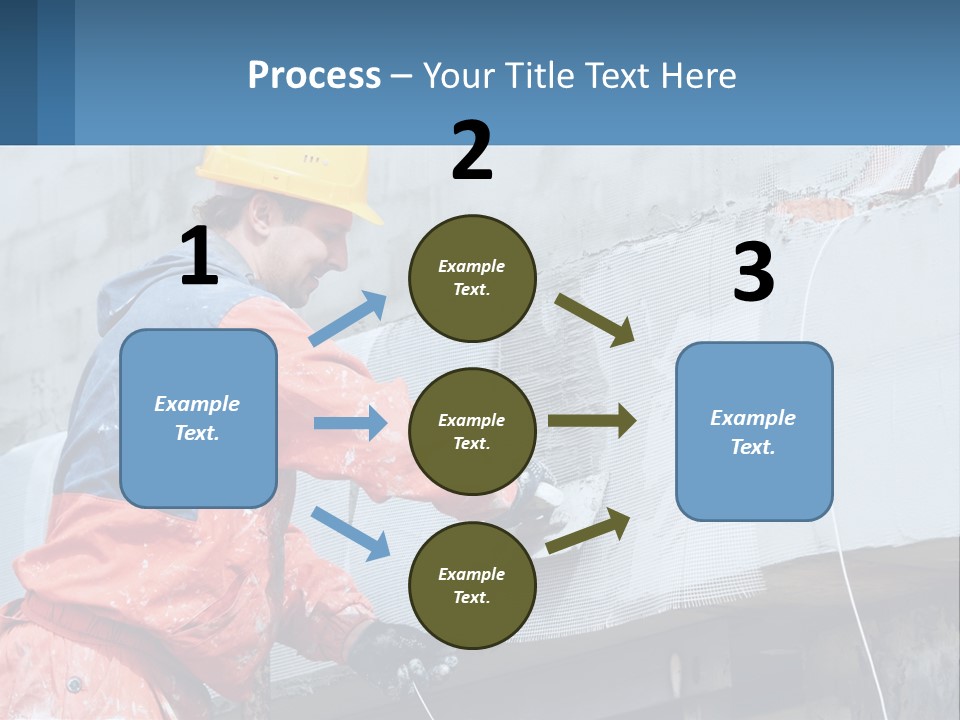 A Man In A Hard Hat Is Working On The Side Of A Building PowerPoint Template