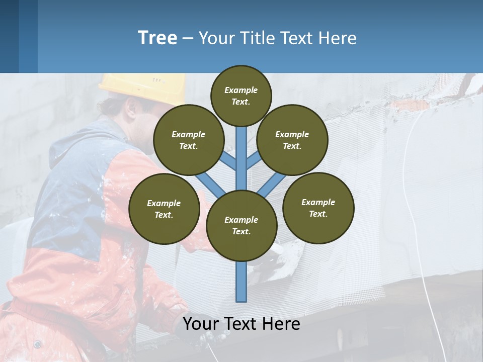 A Man In A Hard Hat Is Working On The Side Of A Building PowerPoint Template