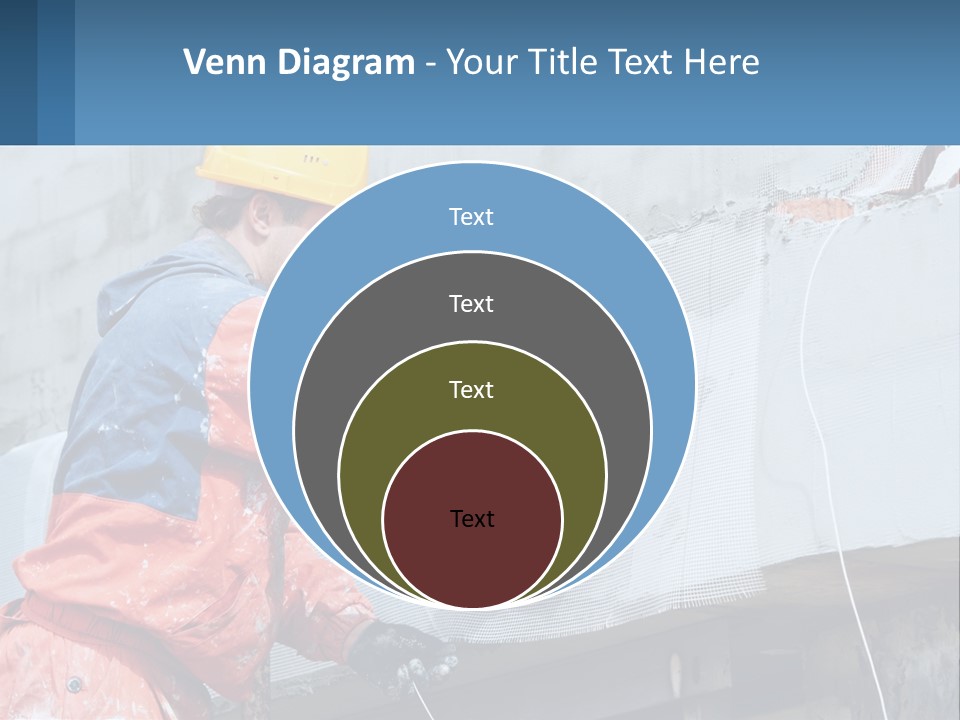 A Man In A Hard Hat Is Working On The Side Of A Building PowerPoint Template