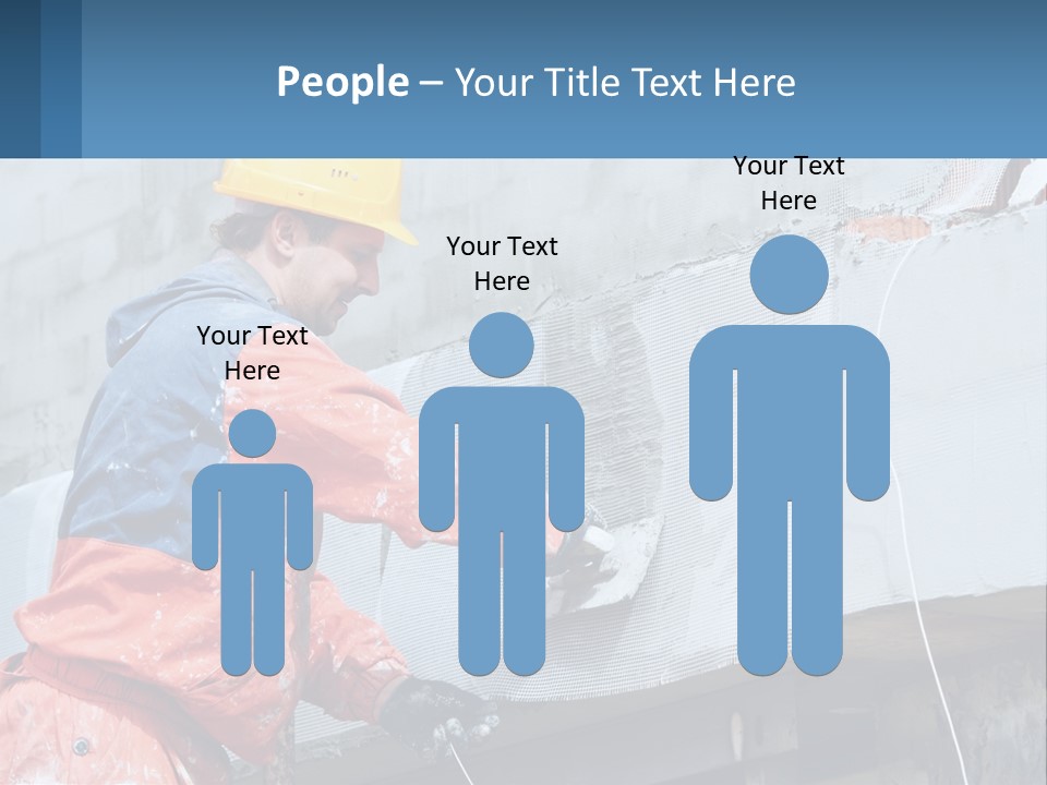 A Man In A Hard Hat Is Working On The Side Of A Building PowerPoint Template