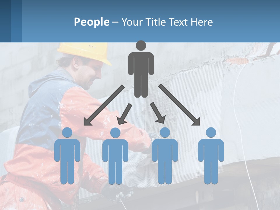 A Man In A Hard Hat Is Working On The Side Of A Building PowerPoint Template