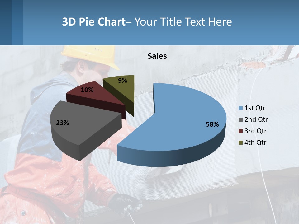 A Man In A Hard Hat Is Working On The Side Of A Building PowerPoint Template